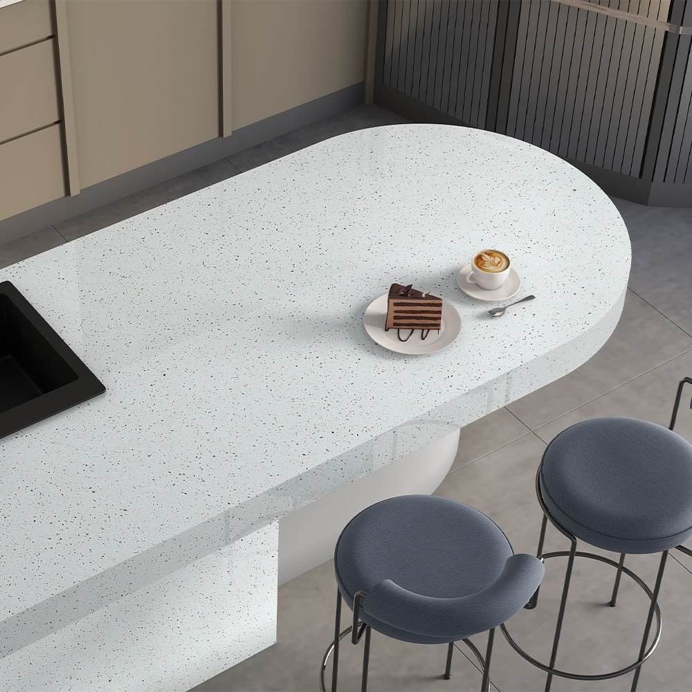 Sheen Ice White Crystalline Quartz Countertop